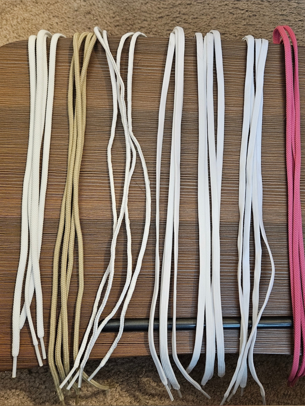 Assorted Women's Shoelaces Pack - White, Cream, Pink, Black